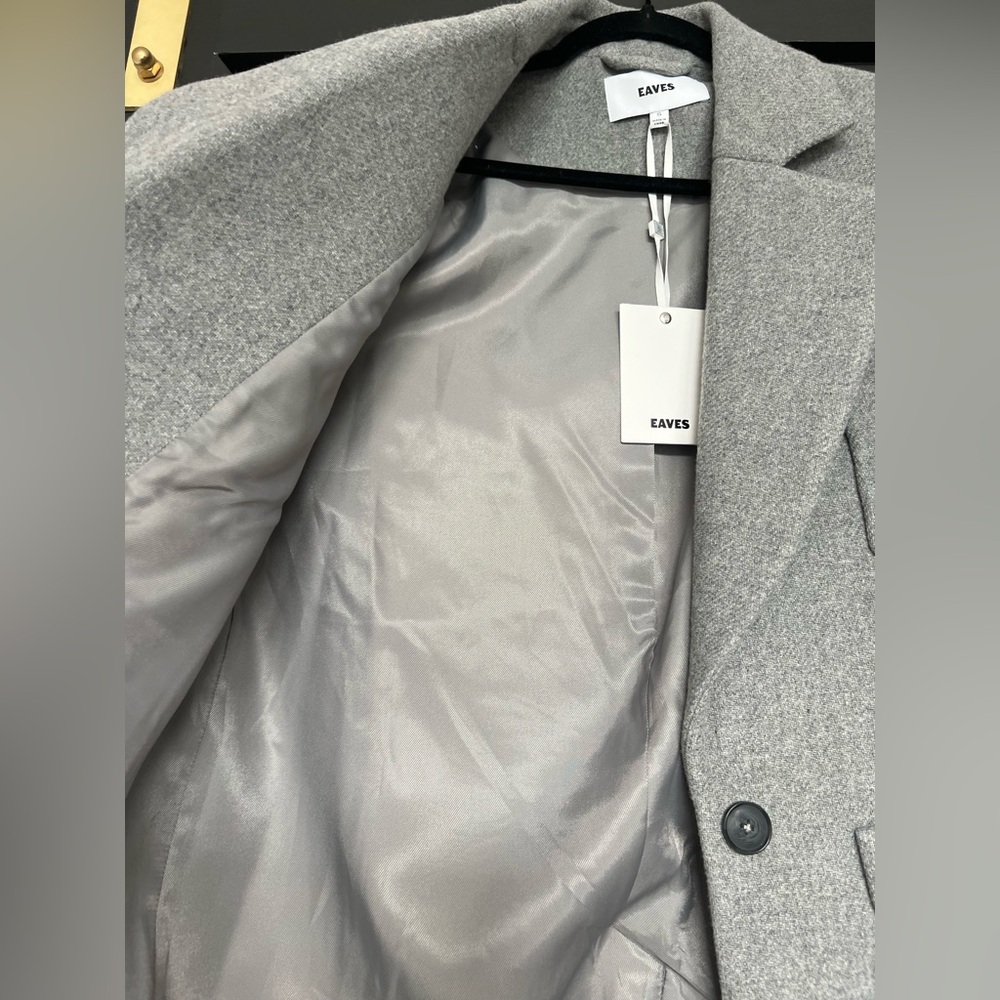 NWT EAVES (Revolve) Shai Manteco Wool Blazer in Light Grey, Size Small - Picture 7 of 11